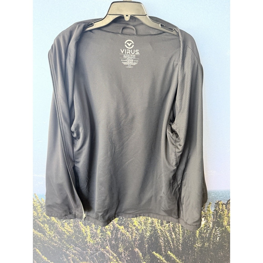 Virus International Hoodie Men L Black Full Zip Heavyweight Stretch Athletic - Picture 4 of 5